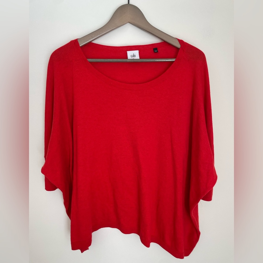 Red Cabi cotton, batwing sweater, size M